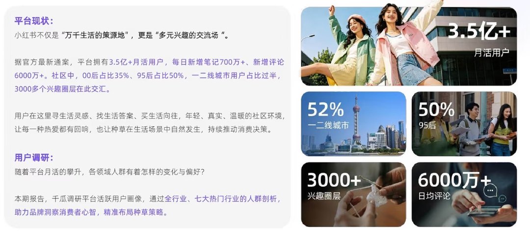 小红书月活、一二线城市和日均评论等平台数据